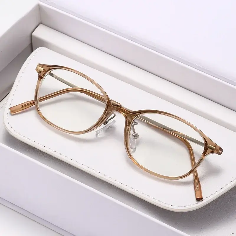 Men's and Women's Retro Round Frame Reading Glasses Fashionable Ultra-light Unisex Presbyopia HD Anti-blue Light Goggles