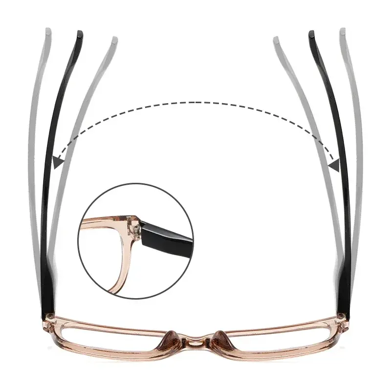 Fashionable Square Reading Glasses HD Anti-fatigue Spring-legged Presbyopia Glasses Women's Grade Glasses Eye Protection