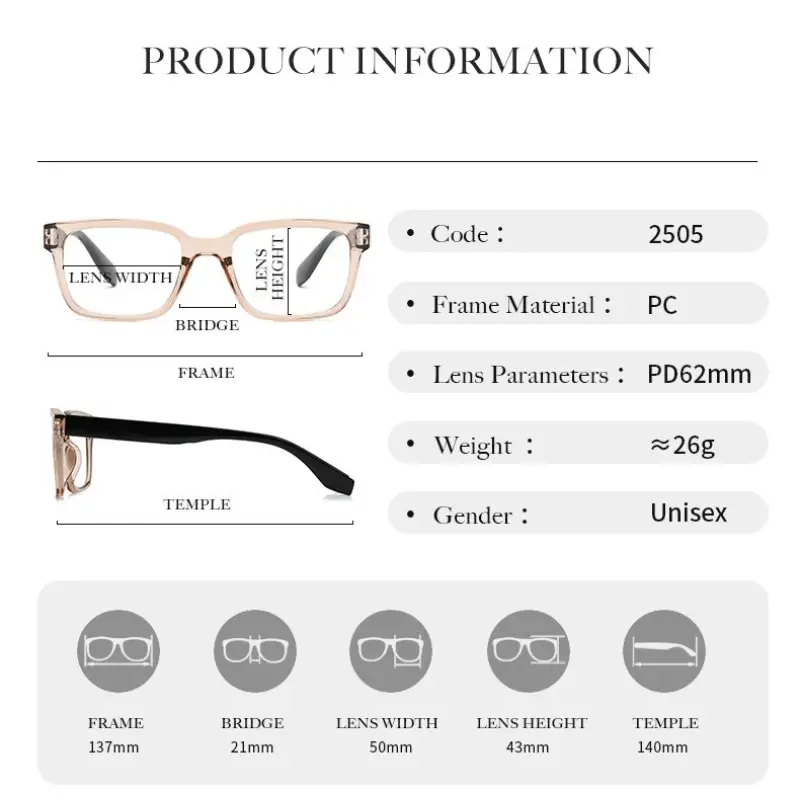 Fashionable Square Reading Glasses HD Anti-fatigue Spring-legged Presbyopia Glasses Women's Grade Glasses Eye Protection
