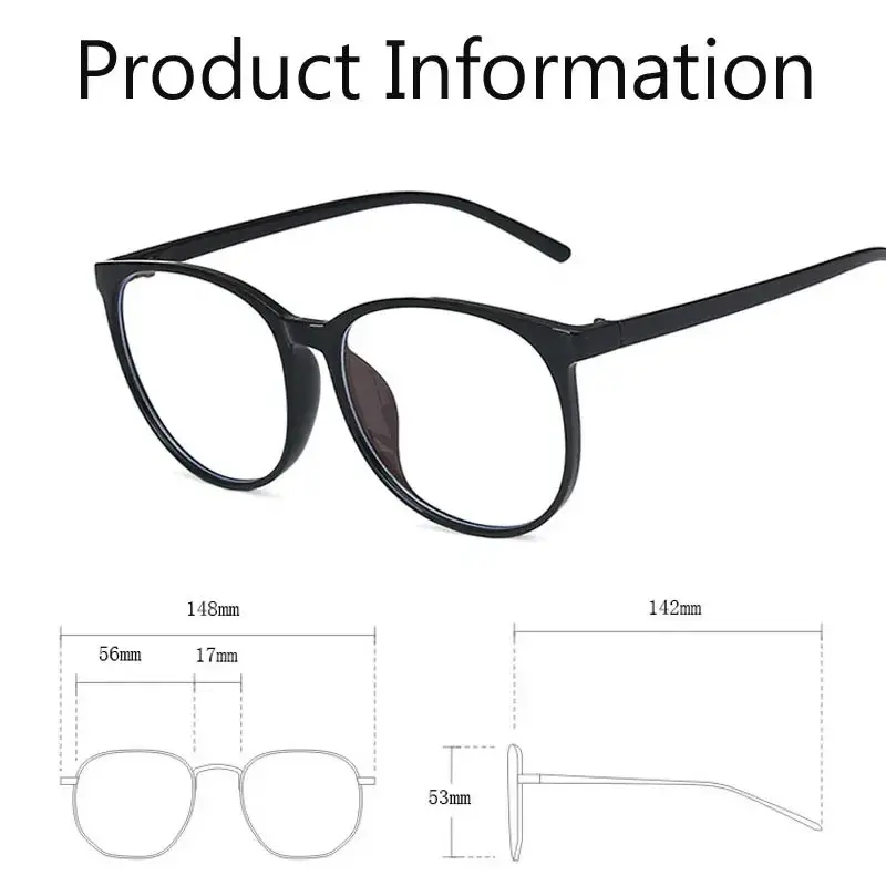 New Trendy Large Frame Myopia Glasses Ultra Light Anti Blue Light Near Sight Glasses Clear Lens Oversized Short Sight Glasses
