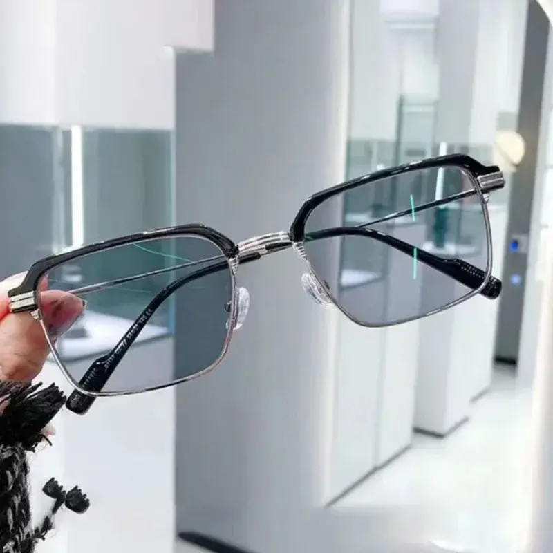 High Definition Men's Anti-blue Presbyopia Eyewear Photochromic Reading Glasses Metal Fashion Classic Hyperopia Eyeglasses