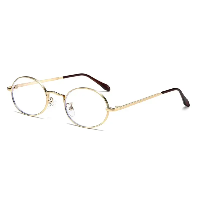 0~ -400 Oval Metal Myopia Glasses Circular Retro Anti Blue Light Glasses Business Style Unisex Eye Protection Eyewear