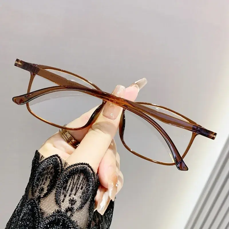 Ultra Light Small  Square Photochromic Myopia Glasses Versatile Anti-UV Clear Lens Eyeglasses Color Changing Near Sight Glasses