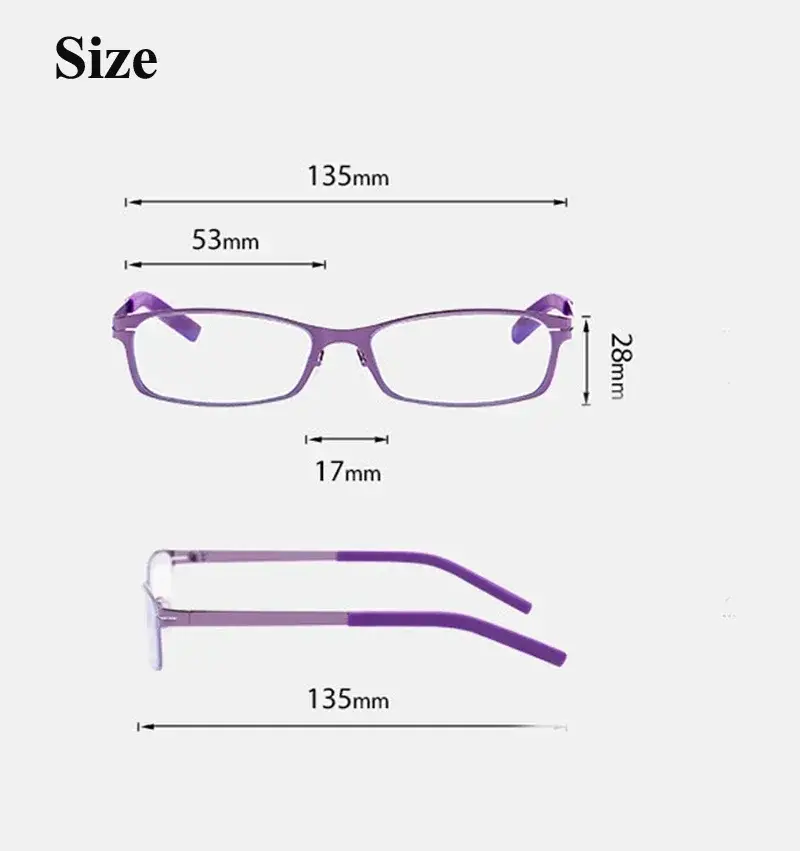 Square Metal High-definition Presbyopia Glasses Ultra Light Anti Blue Reading Glasses with Box Portable Hyperopia Glasses