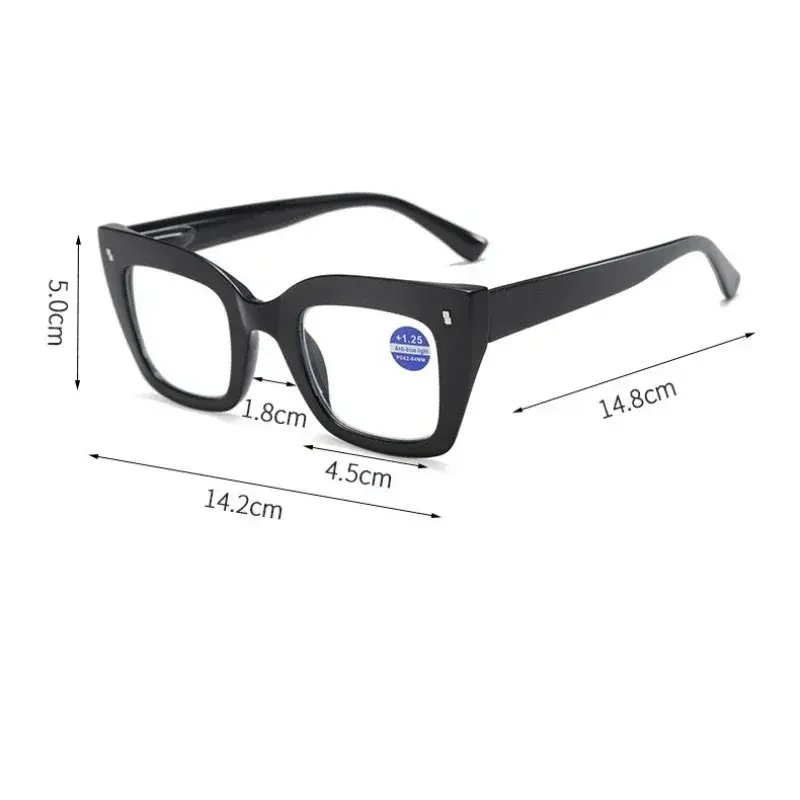 Thick Large Frame Reading Glasses Fashionable Rainbow Color Presbyopia Glasses for Women Anti Blue Light Clear Lens Eyewear