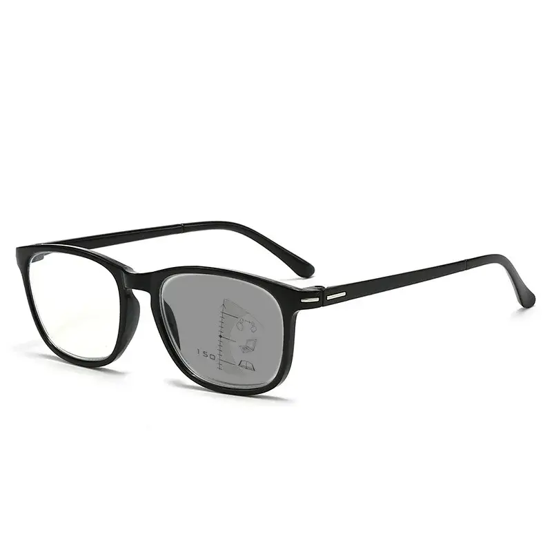 Multifocal Photochromic Reading Glasses Far and Near Dual-use Presbyopia Glasses Anti Blue Light Color Change Glasses for Men