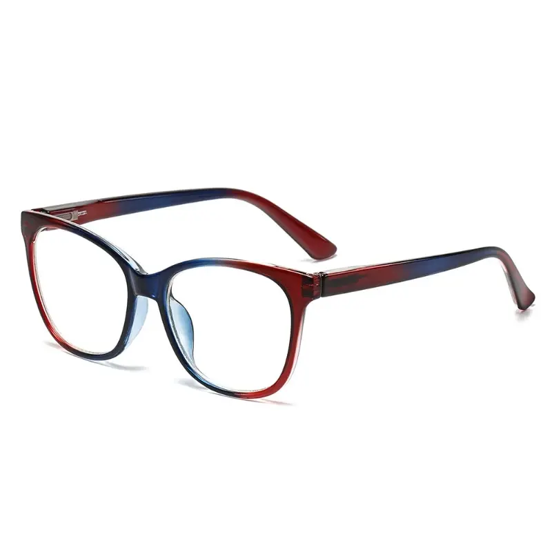 Color Blocked Blue Light Reading Glasses Large Frame Reading Eyewear Clear Lens Round Anti-reflective Far Sight Eyeglasses