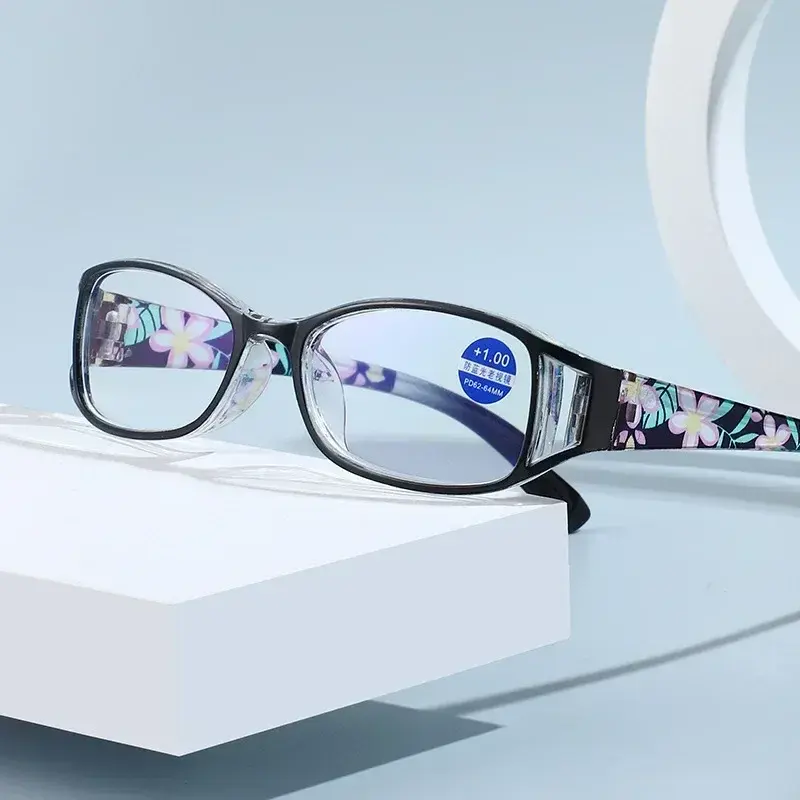 Fashion Anti-Blue Light Reading Glasses Urltra-Light Eye Protection Presbyopia Glasses Women Printed Comfortable Eyeglasses