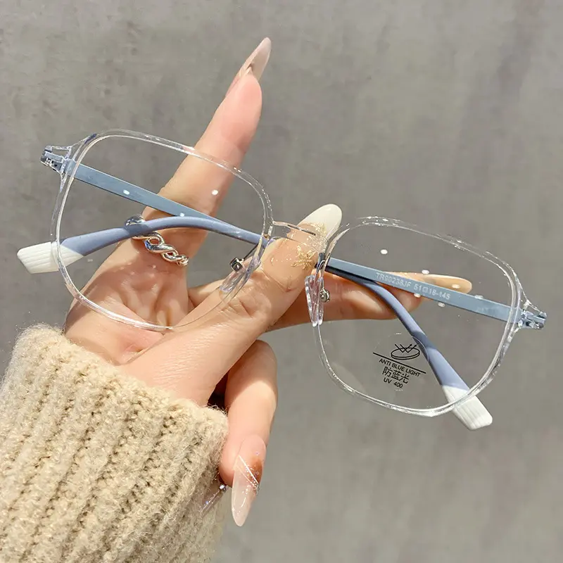 Ultra Light Large Frame Reading Glasses  Square Frame Presbyopia Glasses Clear Lens Blue Light Blocking Eye Protection Glasses