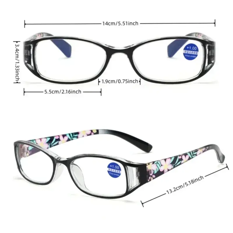 Fashion Anti-Blue Light Reading Glasses Urltra-Light Eye Protection Presbyopia Glasses Women Printed Comfortable Eyeglasses