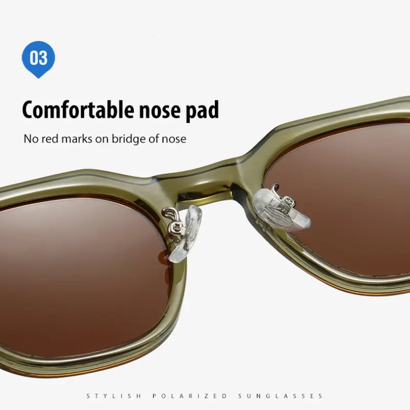 Men's and Women's Fashion UV400 Polarised Sunglasses Retro Square Frame Sunshade Sun Glasses Luxury Brand Popular  Eyeglasses