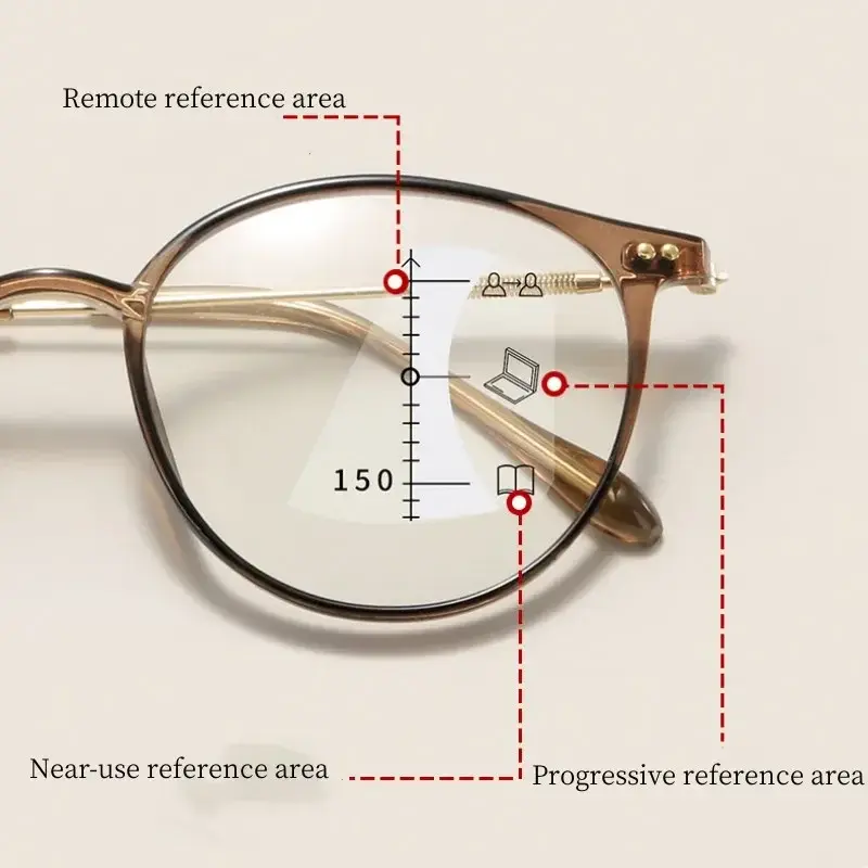 Anti Blue Light Progressive Multifocal Reading Glasses High-definition Ultra Light Presbyopia Glasses Finished Near Far Eyewear