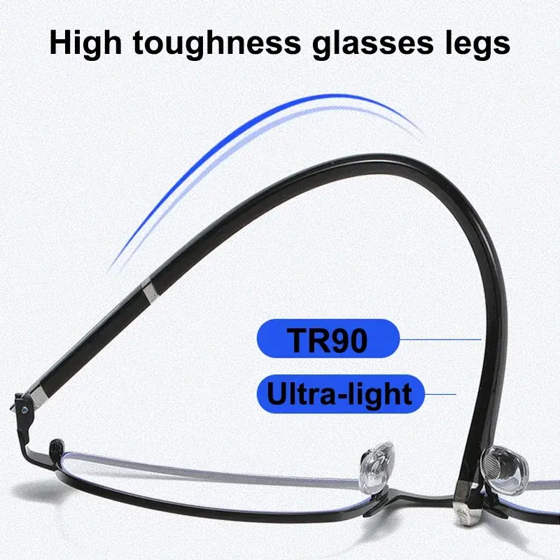 2025 Multifocal Photochromic Reading Glasses Near-far Dual-purpose Glasses Progressive Anti-Blue Light Fashion Business Eyewear