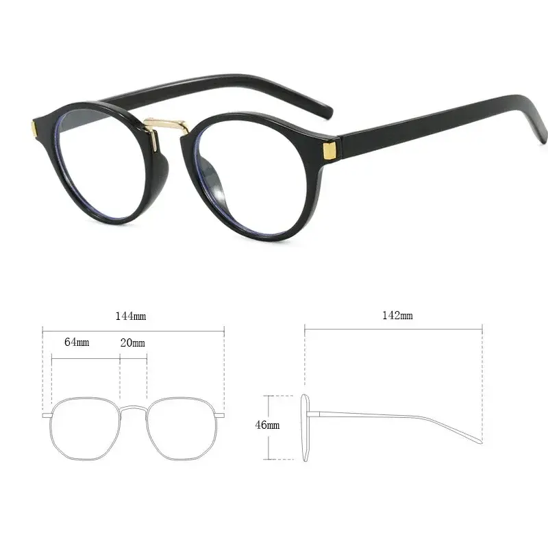 Retro Small Frame Anti-blue Light Glasses Arts and Culture Small Fresh Flat Glasses Hundreds of Round Frame Leopard Glasses