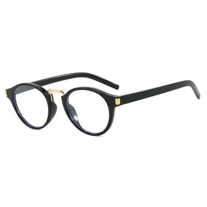 Retro Small Frame Anti-blue Light Glasses Arts and Culture Small Fresh Flat Glasses Hundreds of Round Frame Leopard Glasses
