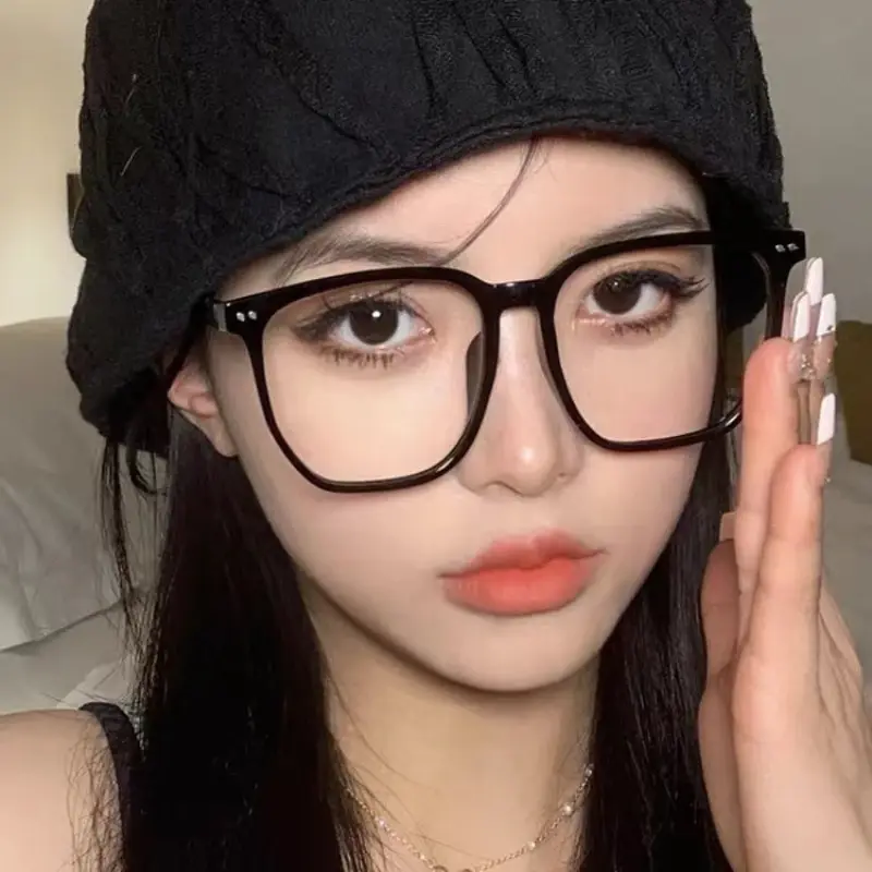 2023 Female Anti-Blue Light Near Sight Glasses New Big Frame Myopia Glasses Anti-radiation Diopter Prescription Eyeglasses