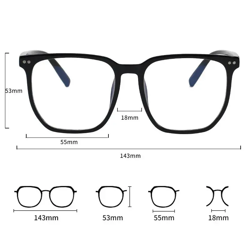 2023 Female Anti-Blue Light Near Sight Glasses New Big Frame Myopia Glasses Anti-radiation Diopter Prescription Eyeglasses