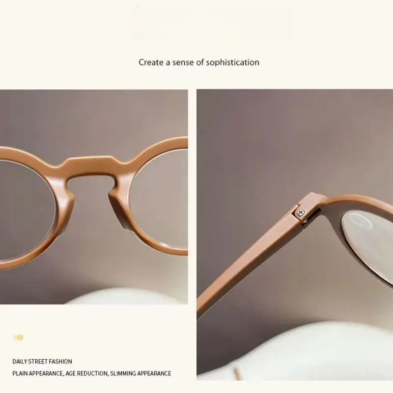 Fashion Camouflage Wind Reading Glasses Men and Women Art Retro Round Frame Presbyopes HD Comfortable Glasses Diopter 1.0 To 4.0