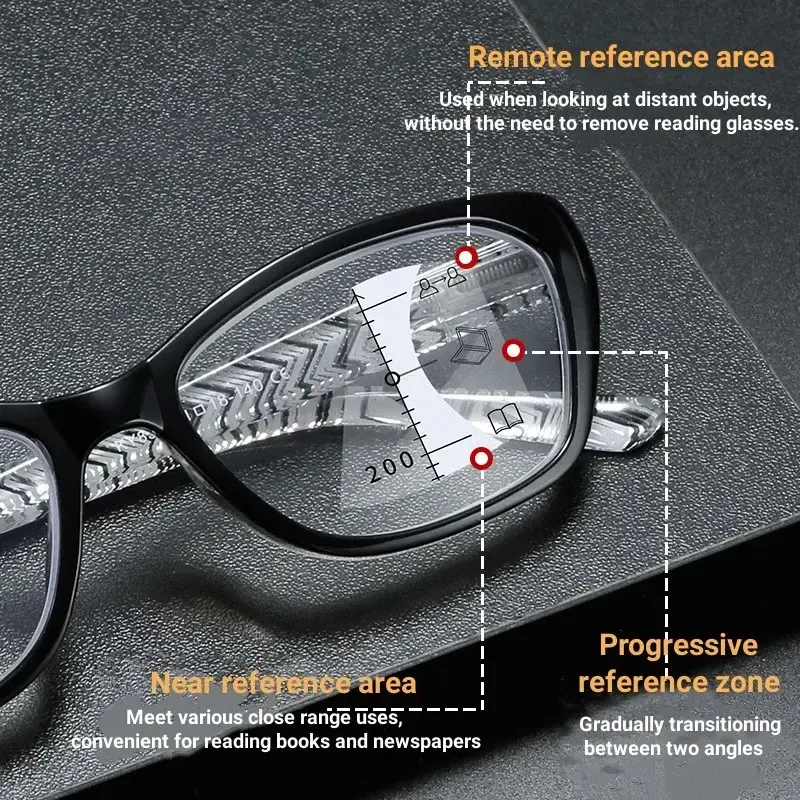 High Definition Reading Eyewear New Far Near Dual Use Anti Blue Light Presbyopia Glasses Progressive Multifocal Eyeglasses