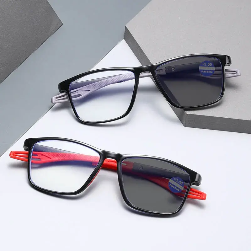 Ultralight TR90 Anti-blue Photochromic Reading Glasses High-Definition Far Sight Glasses Sports Anti-slip Presbyopia Eyeglasses