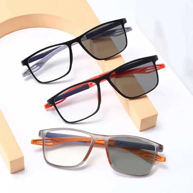 Ultralight TR90 Anti-blue Photochromic Reading Glasses High-Definition Far Sight Glasses Sports Anti-slip Presbyopia Eyeglasses