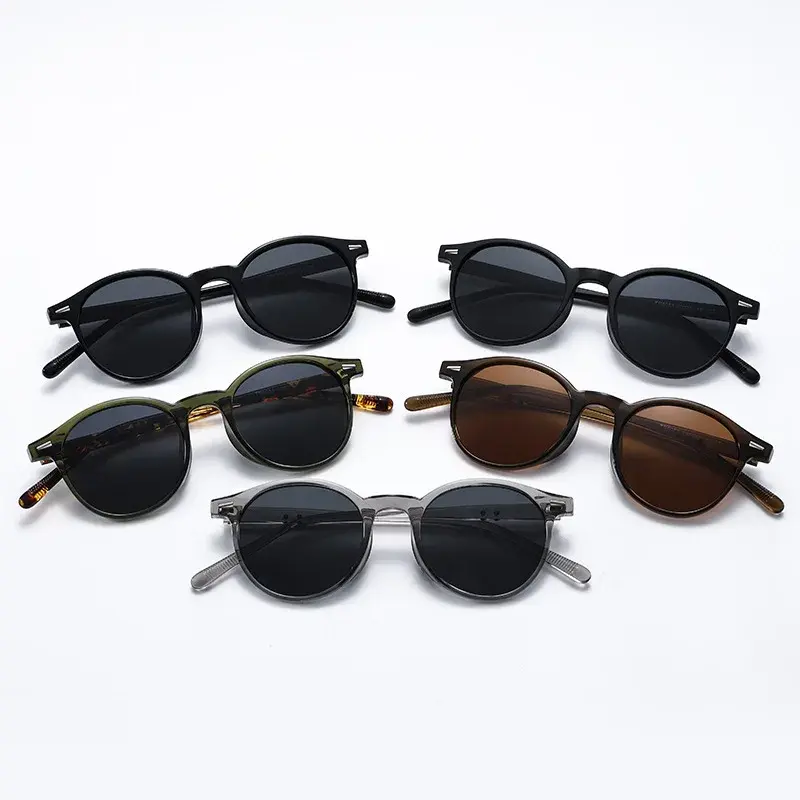 Retro Small Round Frame Sunglasses for Men and Women Fashion Shades Polygon Women Oval High Quality Travel Eyewear TR90