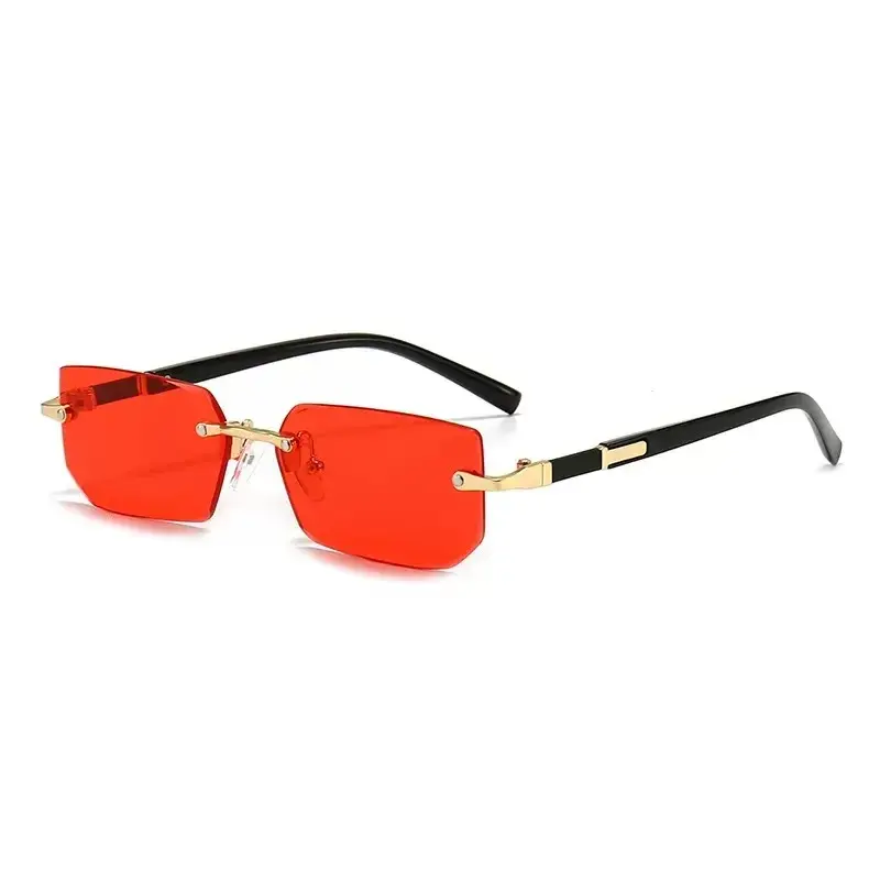 New Rimless Sunglasses Men and Women Fashion Square Cut Edge Sunglasses Personalised Trend Outdoor Anti-ultraviolet Goggles