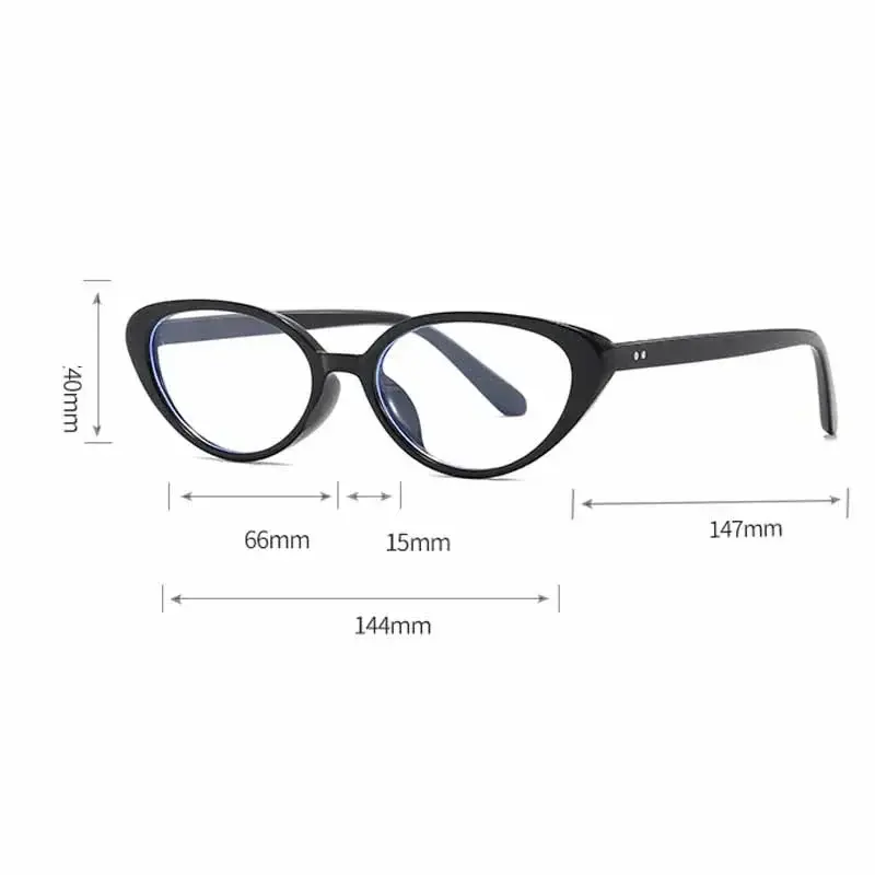 Fashion Cat's Eye Small Frame Flat Glasses Advanced Sense of Ultra-light and Versatile Anti-blue Light Glasses Unisex Goggles