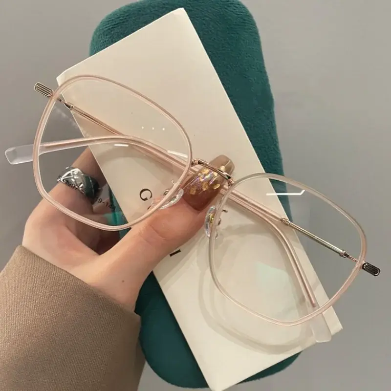 Ultra Light Large Frame Myopia Glasses for Women Trendy Anti Blue Light Lime Green Near Sight Glasses Vintage Oversize Eyewear