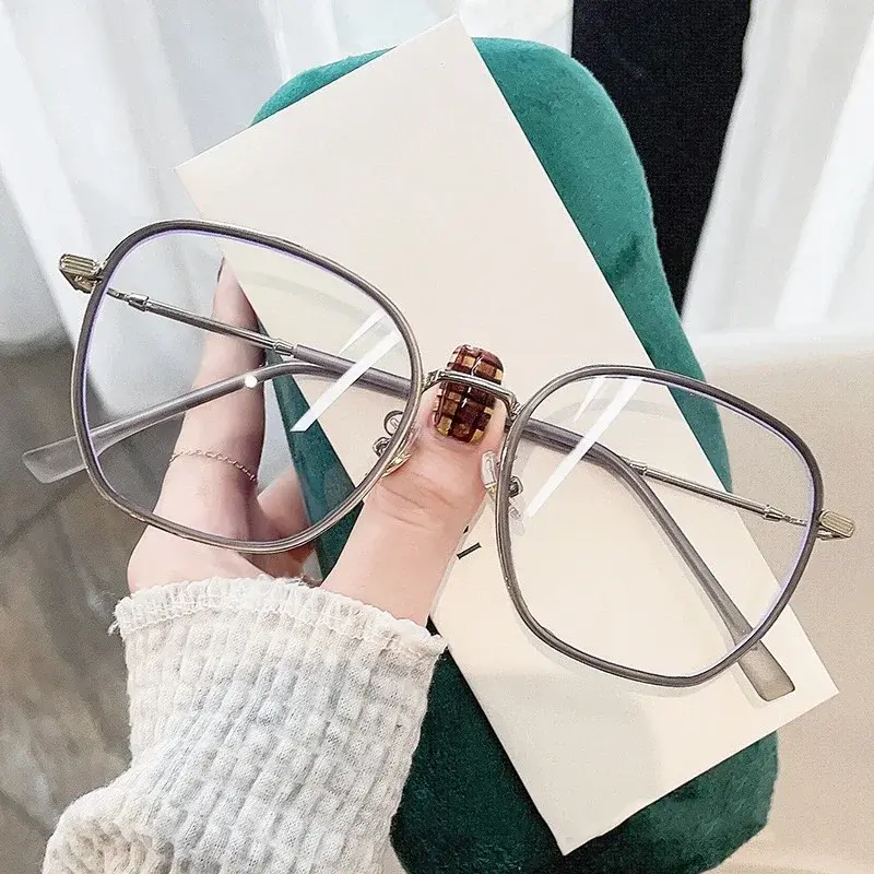 Ultra Light Large Frame Myopia Glasses for Women Trendy Anti Blue Light Lime Green Near Sight Glasses Vintage Oversize Eyewear