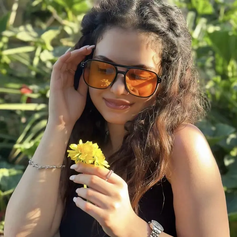 2024 New Retro Jelly Color Women Square Sunglasses Outdoor Ocean Slice Double Beam Sunglasses UV400 Eye Protection Goggles