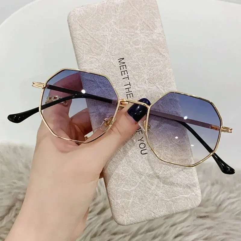 Sunglasses For Women Polygon Metal Sunglasses Vintage Frame Men Luxury Brand Design Sun Glasses Women Mirror Gafas De Sol Uv400