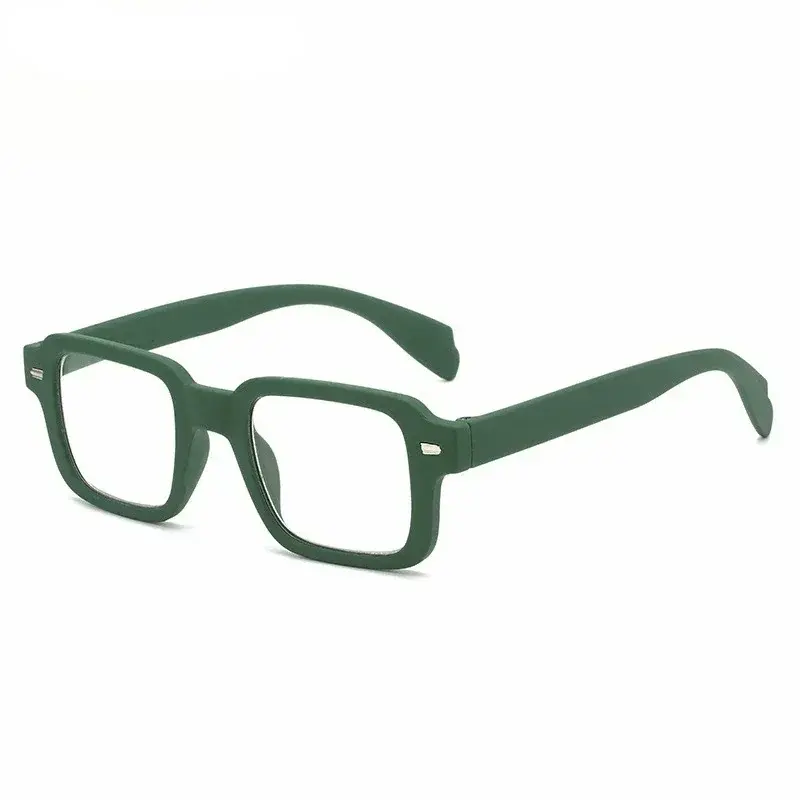 Frosted Three Color Rivet Frame Reading Glasses Fashion Versatile Presbyopia Glasses Anti Blue Light Square Far Sight Glasses