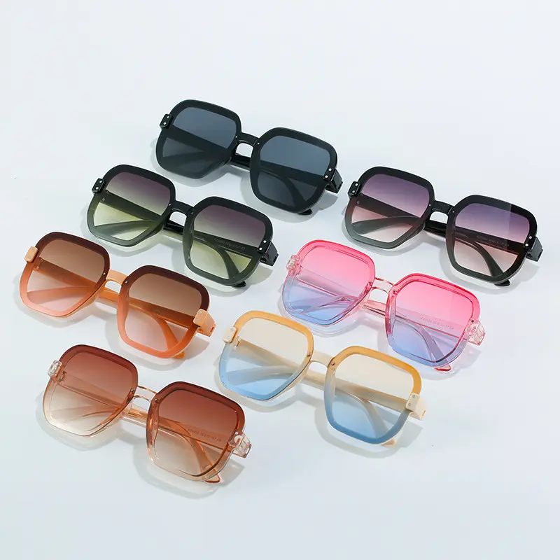 2024 Rice Nail Large Frame Sunshade Glasses Trend Personality Gradient Ocean Piece Sunglasses Outdoor Uv Protection Glasses