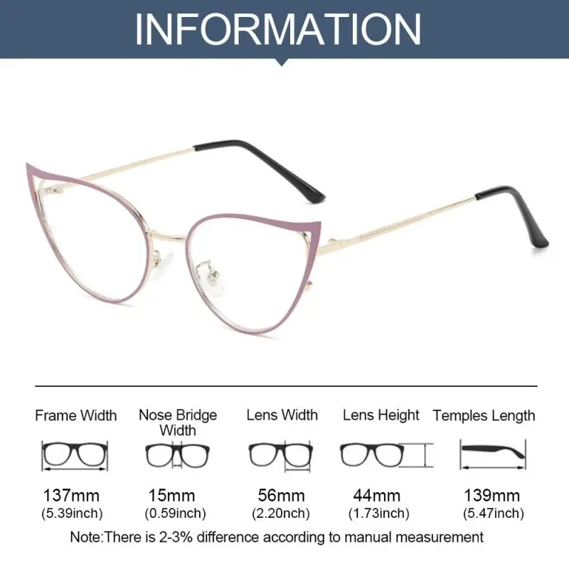 Ultra Light Unisex Glasses Personality Hollowed Cat Eye Anti-blue Glasses Fashion Metal Decorative Optical Spectacle Eyeglass