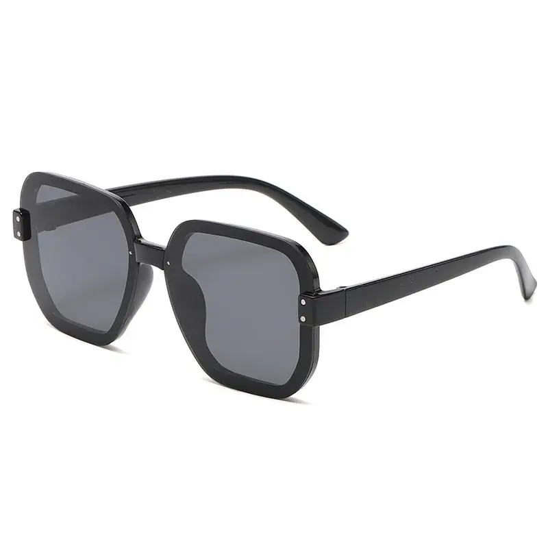 2024 Rice Nail Large Frame Sunshade Glasses Trend Personality Gradient Ocean Piece Sunglasses Outdoor Uv Protection Glasses