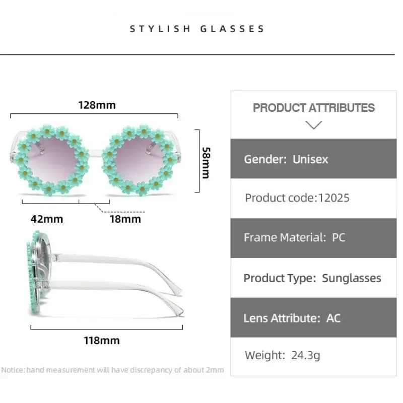 Girls Cute Flower Sunglasses Hipster Kids Sunflower Glasses Sunglasses Out of Spring Outing Sunshade Glasses 1-6 Years Old