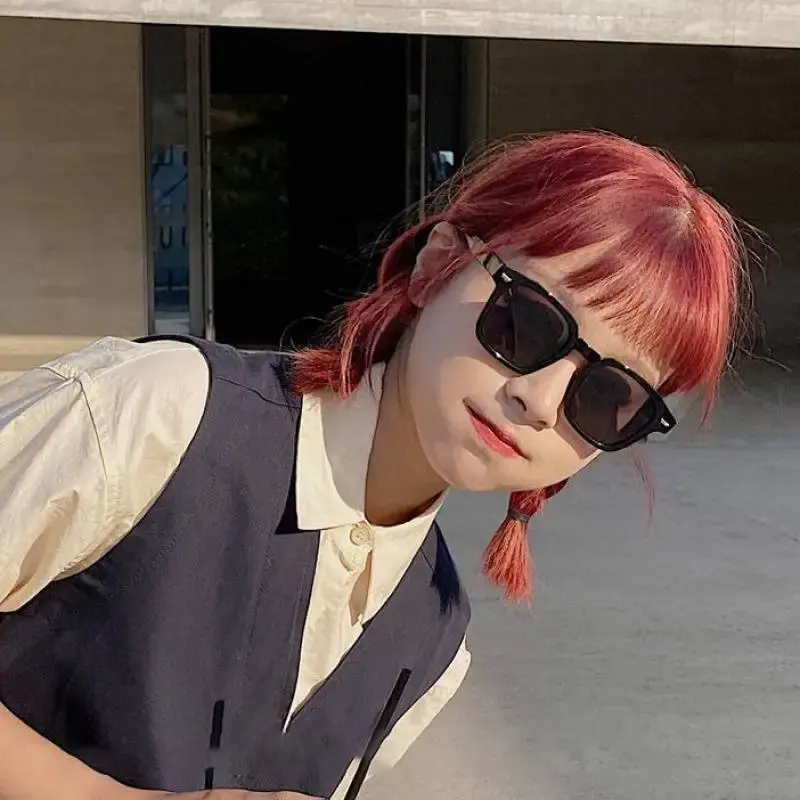 2024 Retro Korean Cat Eye Women Square Sunglasses Trendy Summer Fashion Goggles Ocean Film Ladies Outdoor UV400 Sunglasses