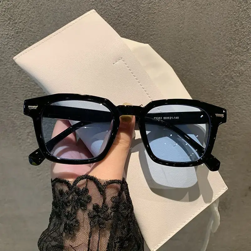 2024 Retro Korean Cat Eye Women Square Sunglasses Trendy Summer Fashion Goggles Ocean Film Ladies Outdoor UV400 Sunglasses