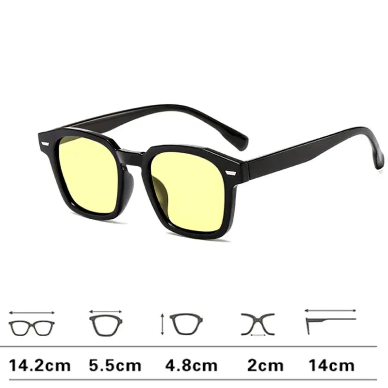 2024 Retro Korean Cat Eye Women Square Sunglasses Trendy Summer Fashion Goggles Ocean Film Ladies Outdoor UV400 Sunglasses
