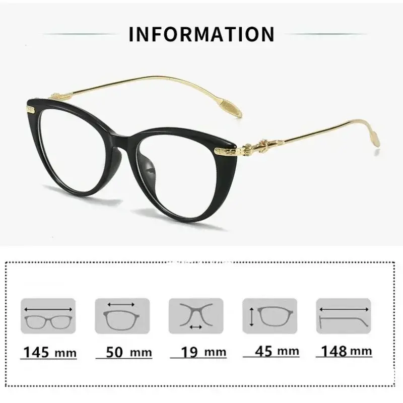 New Large Frame Cat's Eye Presbyopia Glasses Fashion Ultra-light Women's HD Anti-blue Light Reading Glasses Women's Eyepieces