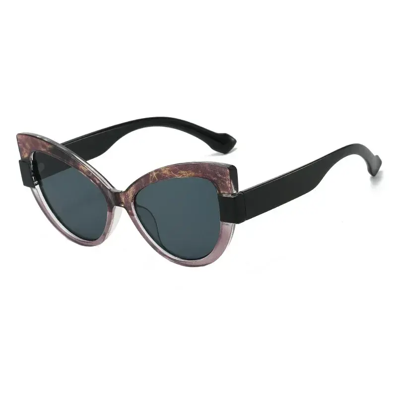 Fashion Large Frame Sunglasses Ins Personality Hundred with UV Protection Sunglasses for Women Retro Cat Eye Sun Glasses