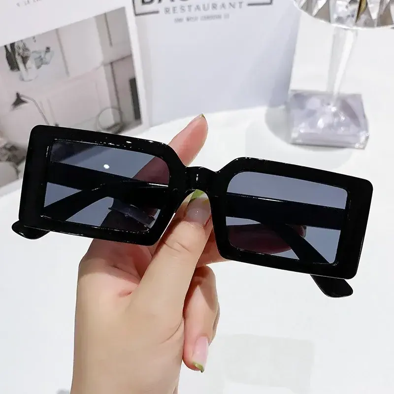 2024 Summer New Square-framed Sunglasses Vintage Outdoor Beach Small Frame Glasses Fashion Women Jelly-colored Sunglasses
