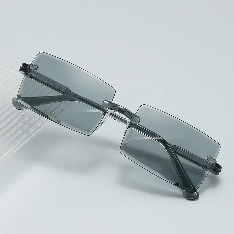 Rameless Cut Edge Square Gradient Ocean Sunglasses Retro UV Resistant Sunglasses Outdoor Travel Sunproof Ultraviolet Eyewear