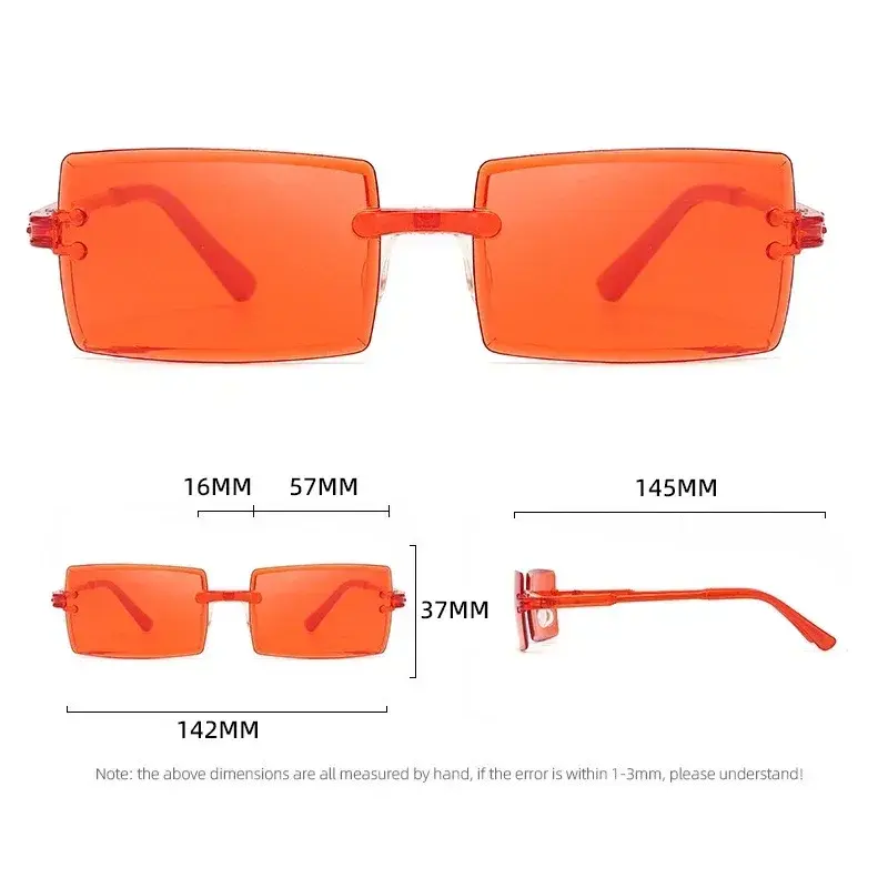 Rameless Cut Edge Square Gradient Ocean Sunglasses Retro UV Resistant Sunglasses Outdoor Travel Sunproof Ultraviolet Eyewear