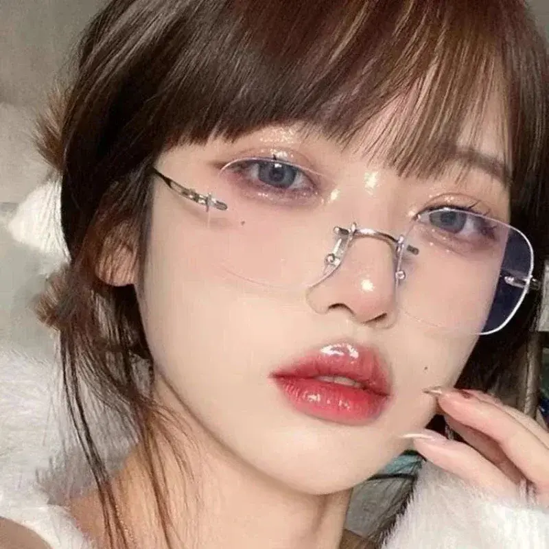 2024 Ultra Light Retro Korean Reading Glasses Frameless Presbyopia Glasses for Women Trendy Eye Protection Far Sight Glasses
