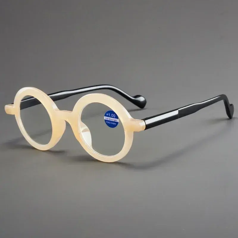 Women Men Computer Eyewear Fashion High-Definition Round Reading Eyeglasses Blue Light Blocking Presbyopia Hyperopia Glasses