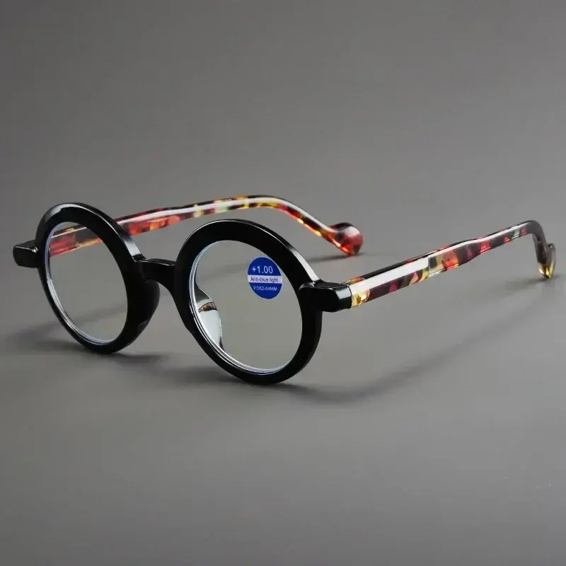 Women Men Computer Eyewear Fashion High-Definition Round Reading Eyeglasses Blue Light Blocking Presbyopia Hyperopia Glasses