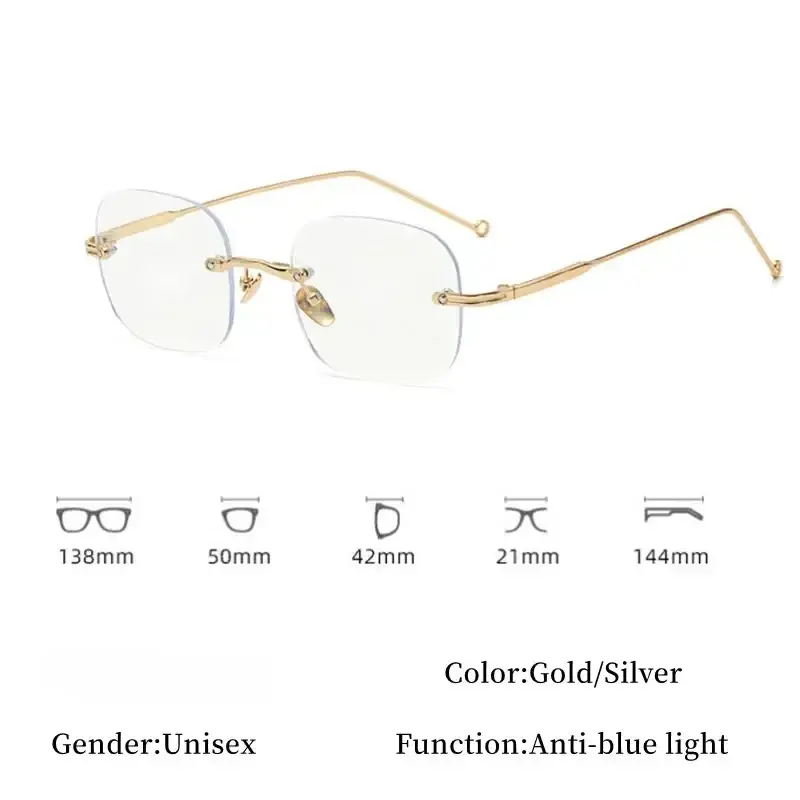 2024 Ultra Light Retro Korean Reading Glasses Frameless Presbyopia Glasses for Women Trendy Eye Protection Far Sight Glasses