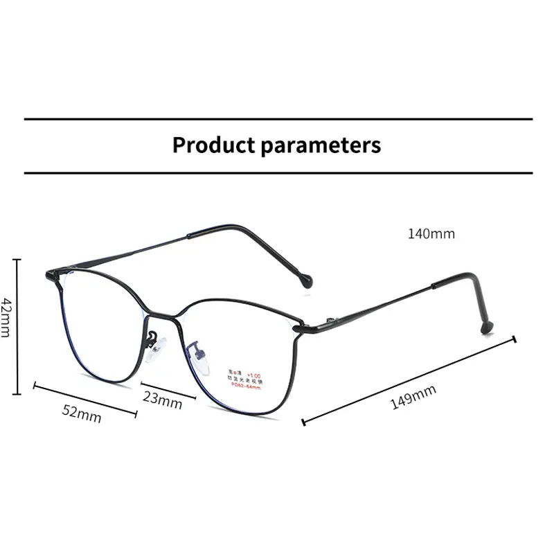 New Korean Version Cat Eye Reading Glasses for Women  Fashion Square Frame HD Presbyopia Glasses Clear Lens Far Sight Glasses
